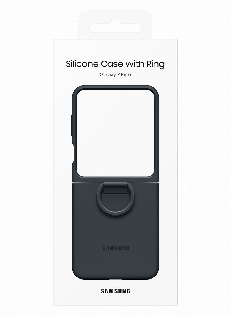 Galaxy Z Flip 5 Silicone Cover With Ring Indigo