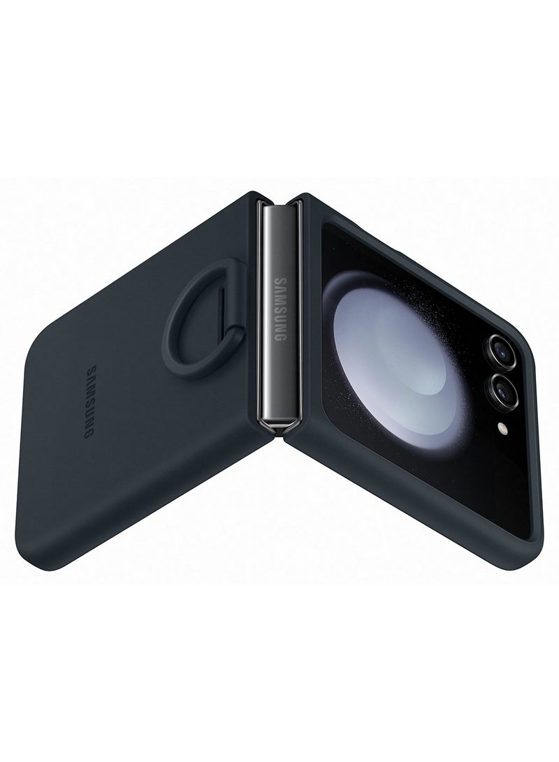 Galaxy Z Flip 5 Silicone Cover With Ring Indigo