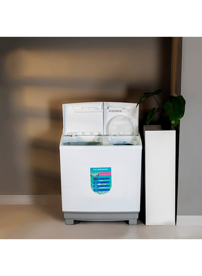 Olsenmark Twin Tub Semi Automatic Washing Machine OMSWM5502 White  - Image 3