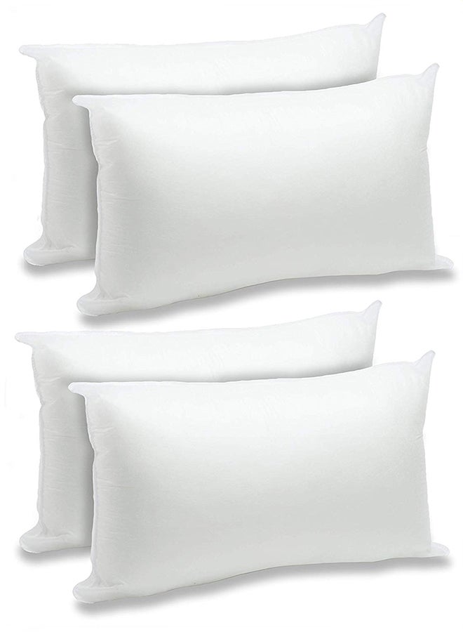 4 Pieces Microfiber Rectangular Cushion Filler White 50x30cm 