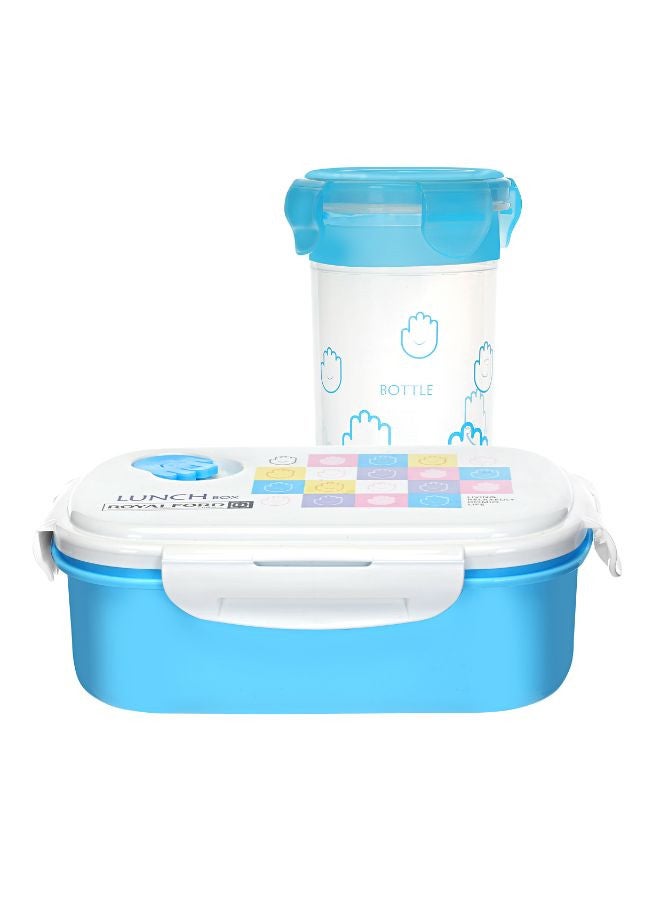 Royalford Lunch Box With Water Bottle Blue/White Water Bottle 650Ml, Lunch Box Pink/Blue/White - Assorted - Image 4