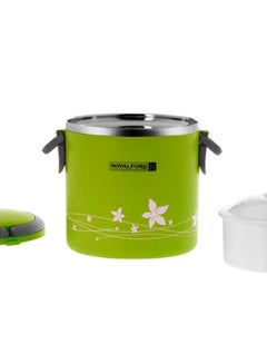 Royalford 2 In 1 Stainless Steel Lunch Box Green 1.8Liters  - Image 2