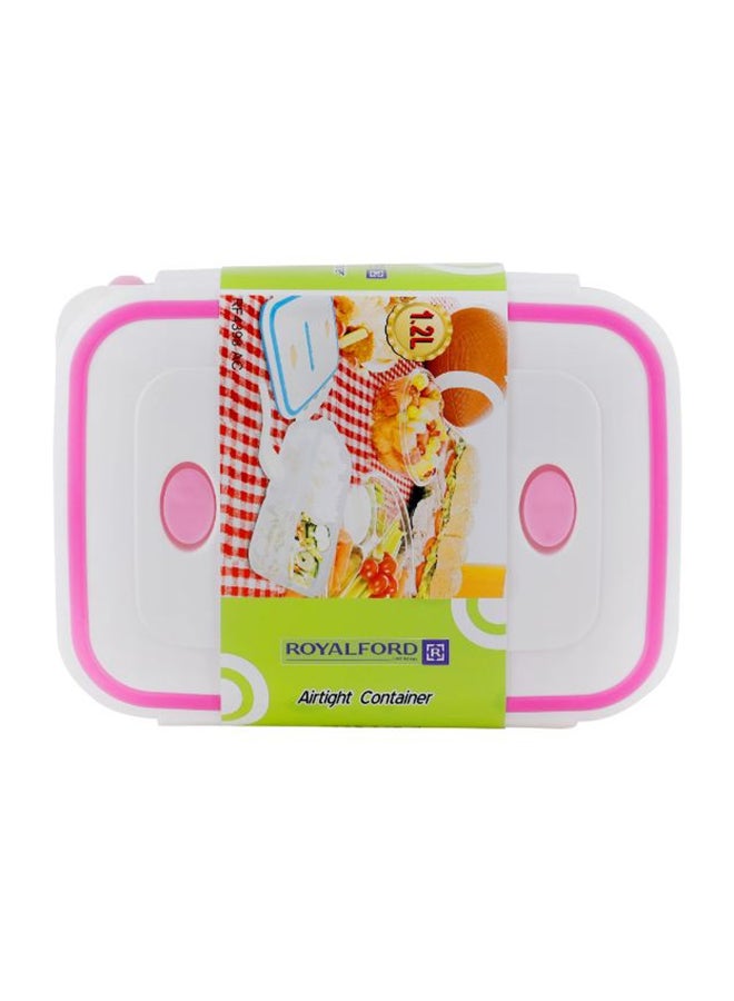 Royalford Air Tight Lunch Box 2 Compartment With Spoon Pink/White Standard 1200  - Image 5