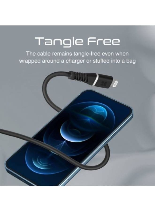 PROMATE - 20W Power Delivery Usb C To Apple Lightning Connector Cable 1.2M Black - Image 1