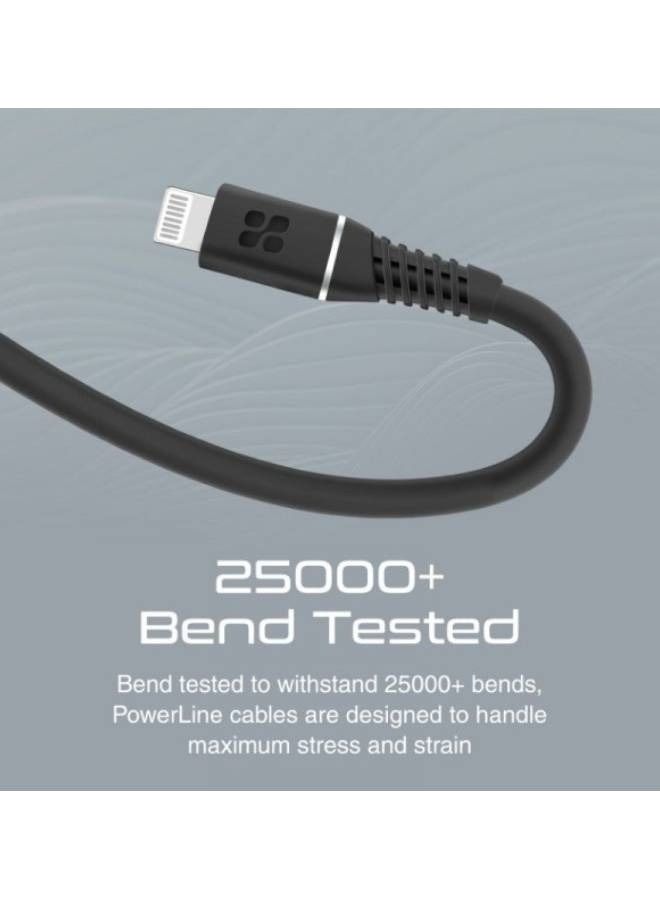 PROMATE - 20W Power Delivery Usb C To Apple Lightning Connector Cable 1.2M Black - Image 1