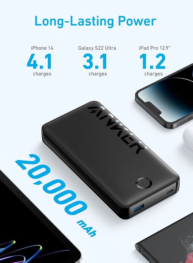 Anker 20000 mAh Power Bank, 325 Portable Charger (PowerCore 20K II), 20,000mAh Battery Pack with 2-Port, 15W High-Speed Charging for iPhone 16/16 Plus/16 Pro/16 Pro Max/15/14/13 Series, Samsung Galaxy and More Black  - Image 3