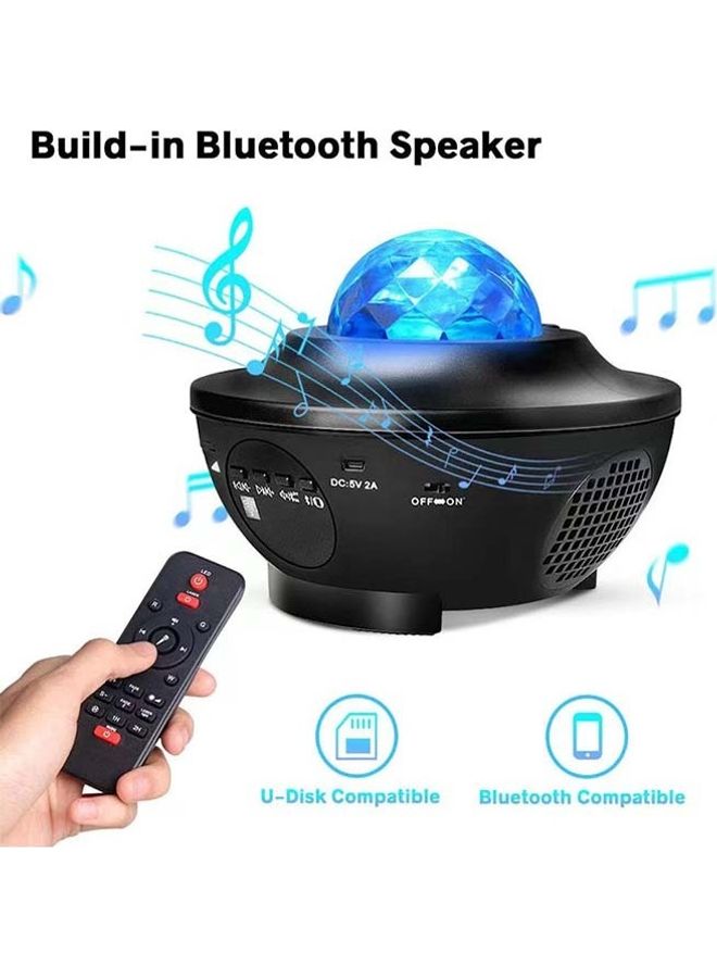 آد فيت - اضاءه بروجكتور LED على شكل نجمة مع جهاز تحكم عن بعد 10 ألوان اختيارية ومكبر صوت بلوتوث اسود - Image 1