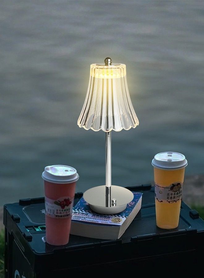 مصباح طاولة كريستالي قابل لإعادة الشحن يعمل باللمس RGB LED