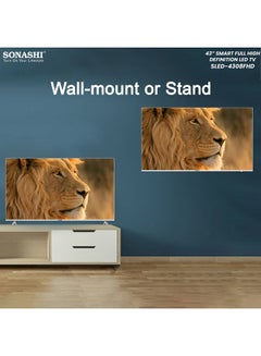 SONASHI 43-Inch Frameless Ultra High Definition Led Tv With Smart And Wifi Function - Remote Control Vidaa System With Netflix, Youtube Etc Options - Dolby Sound Hdmi / Usb Ports Led Smart Tv SLED-4308FHD Black  - Image 3