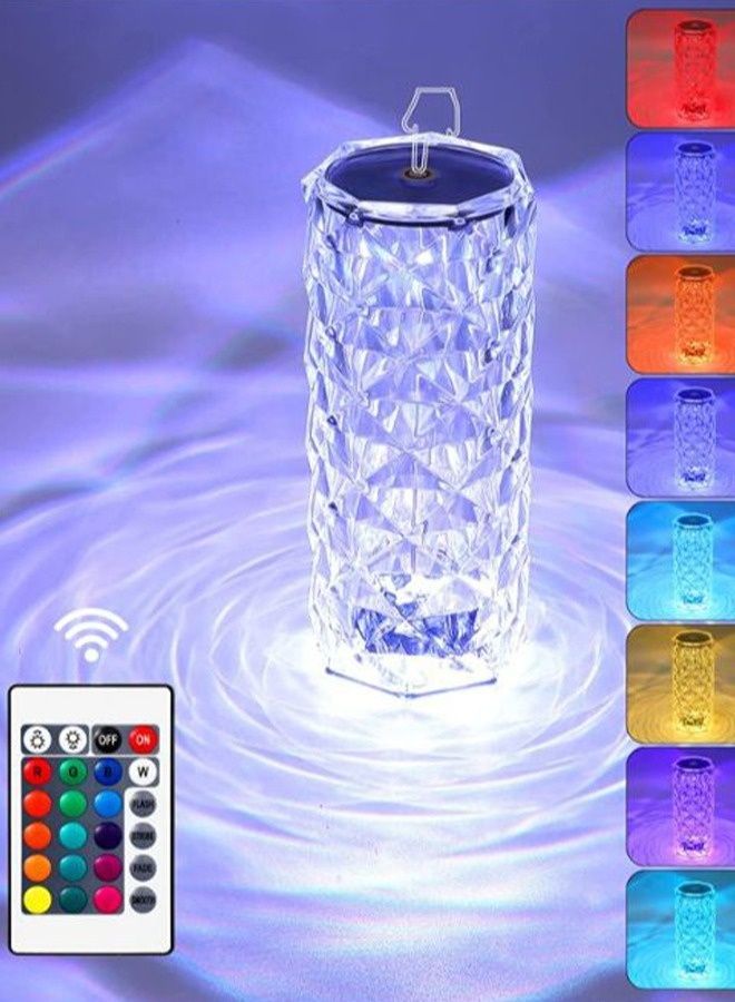 ADDFiT LED Crystal Table Lamp With Diamond Design Acrylic Lamp Adjustable 3 Colors Clear - Image 1
