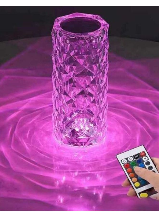 ADDFiT LED Crystal Table Lamp With Diamond Design Acrylic Lamp Adjustable 3 Colors Clear - Image 2