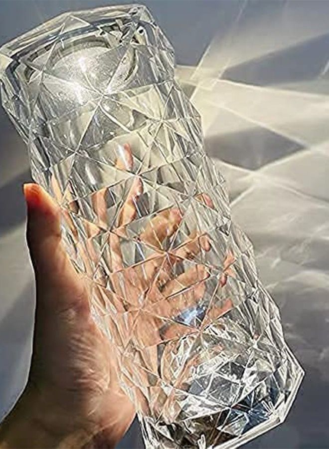 ADDFiT LED Crystal Table Lamp With Diamond Design Acrylic Lamp Adjustable 3 Colors Clear - Image 4