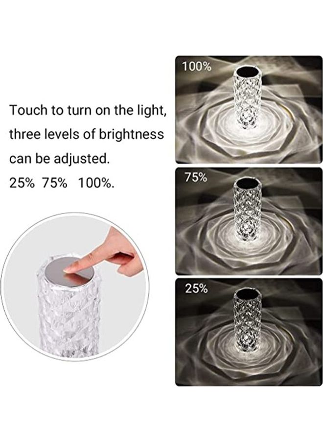 ADDFiT LED Crystal Table Lamp With Diamond Design Acrylic Lamp Adjustable 3 Colors Clear - Image 5