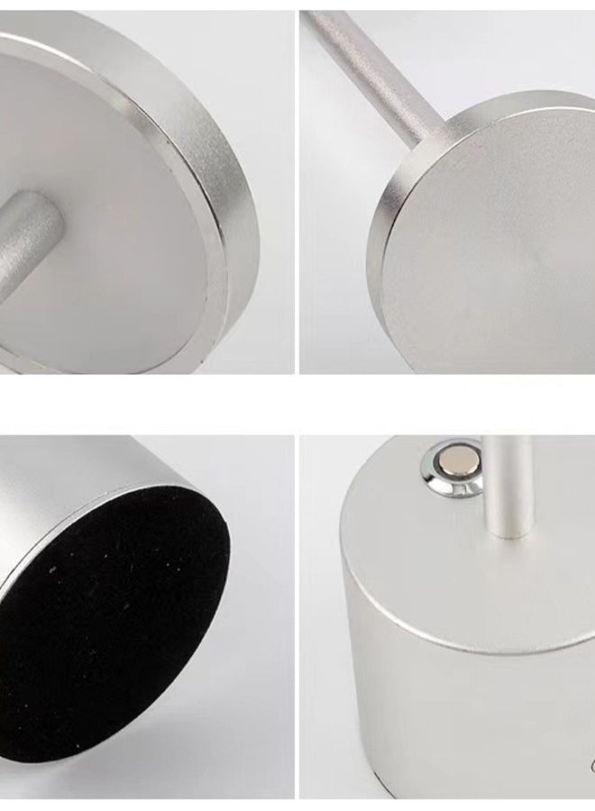 ADDFiT LED Rechargeable Cordless Portable USB Metal Table Lamp Silver - Image 4