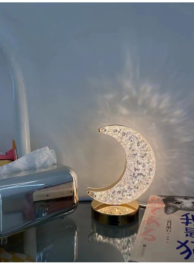 ADDFiT Crystal Table Lighting In The Shape Of Ramadan Crescent Silver - Image 5