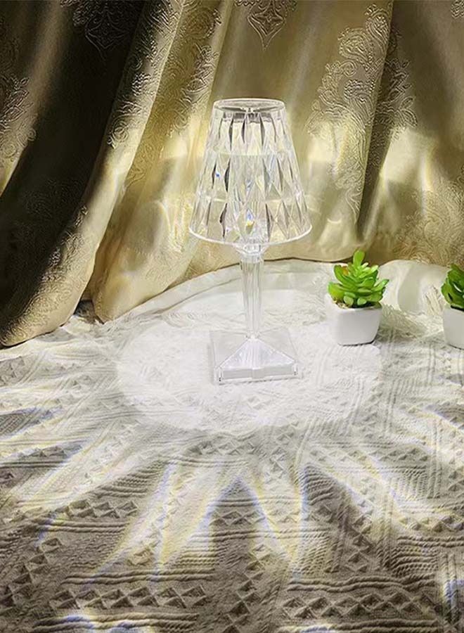 ADDFiT USB Rechargeable Acrylic Diamond RGB Table Lamp With Touch Control And 16 Decorative Lighting LED Colors White - Image 2