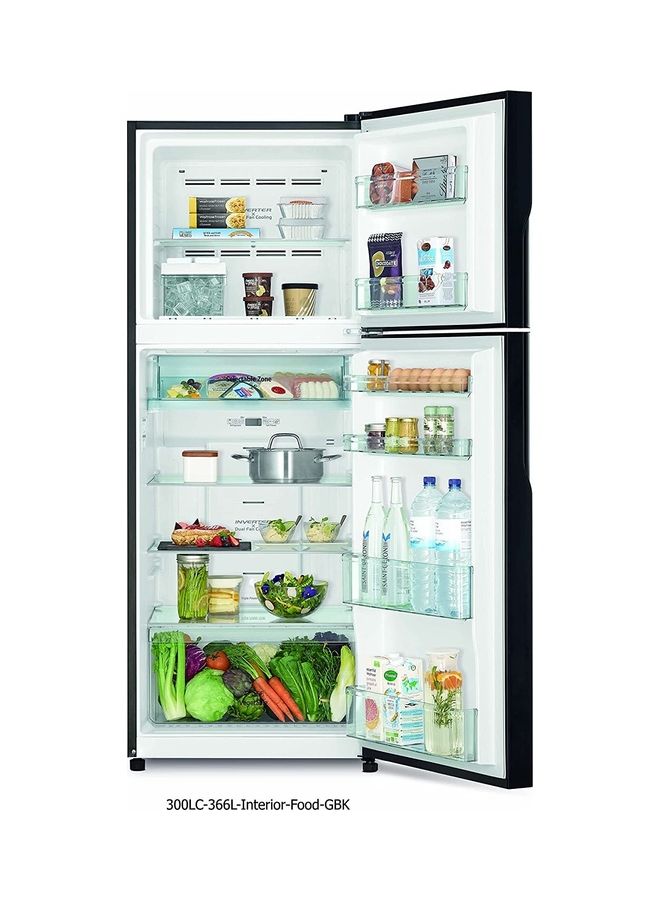 HITACHI - 403L Gross 2 Doors Top Mount Refrigerator RVX505PUK9KPSV No Frost Double Door Fridge Freezer Inverter Control With Dual Fan Cooling Twist Ice Tray Triple Power Filter LED Light RVX505PUK9KPSV Platinum Silver - Image 1