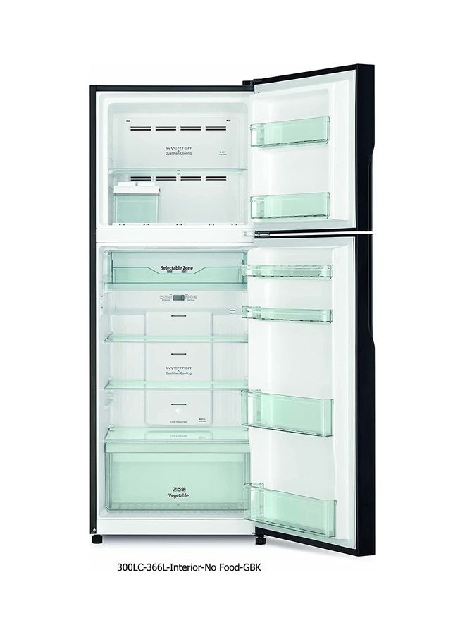 HITACHI - 403L Gross 2 Doors Top Mount Refrigerator RVX505PUK9KPSV No Frost Double Door Fridge Freezer Inverter Control With Dual Fan Cooling Twist Ice Tray Triple Power Filter LED Light RVX505PUK9KPSV Platinum Silver - Image 1