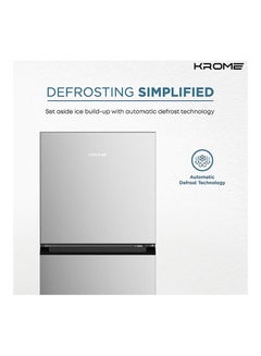 Krome 370L Top Mount Double Door Refrigerator, Automatic Defrost Freezer, A+ Energy Efficiency Grade, Big Capacity Fridge, Quick Cooling And Long-Lasting Freshness 457 kW KR-REF370T Silver  - Image 4