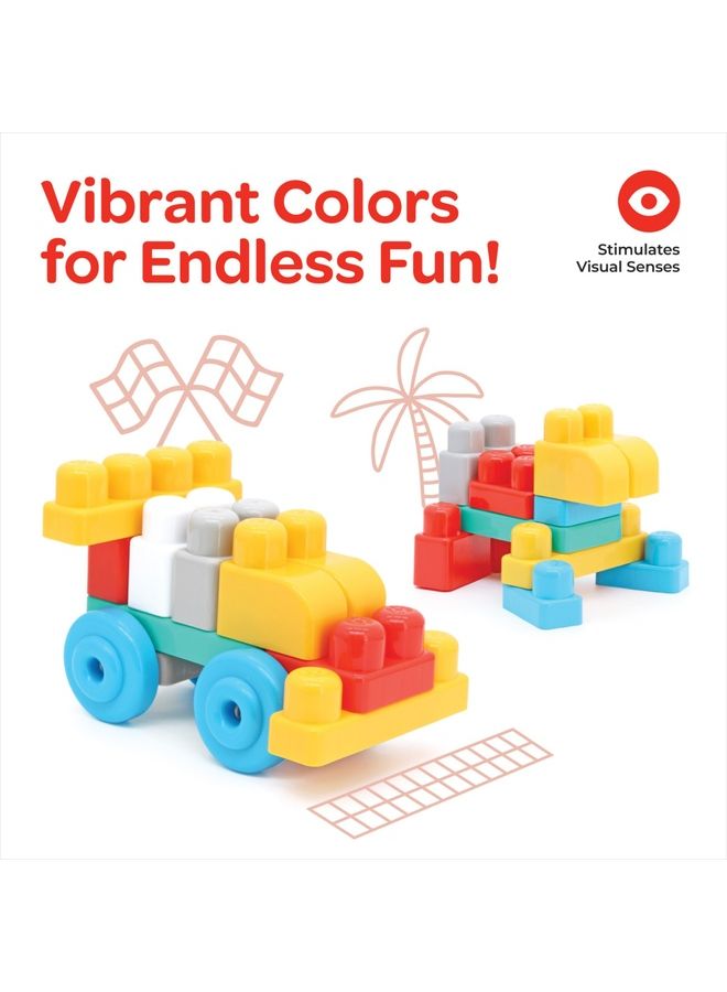 Moon Little Wagon Blocks Toys For Kids Ages 18 Months And Above Police Car 30 Pcs - Image 3