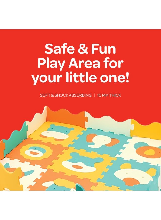 Moon Kids Puzzle Activity Floor Mat For 10 Months And Above Animal World 9 Pcs - Image 3