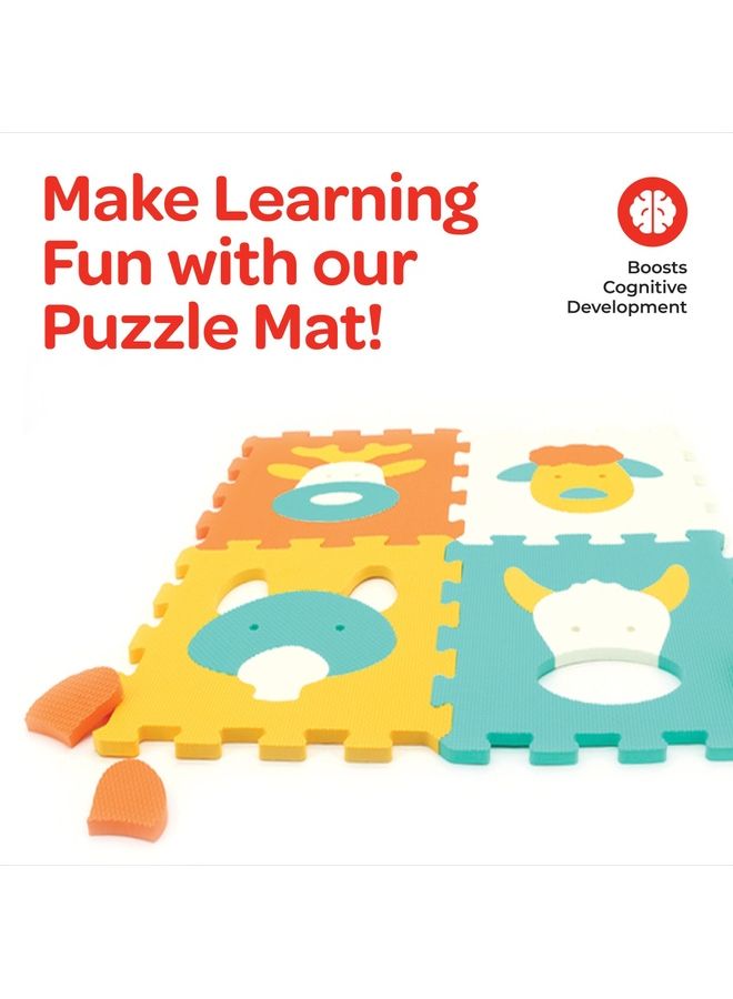 Moon Kids Puzzle Activity Floor Mat For 10 Months And Above Animal World 9 Pcs - Image 4