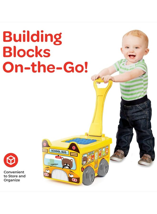 Moon Little Wagon Blocks Toys Kids For Ages 18 Months And Above School Bus 30 Pcs - Image 4