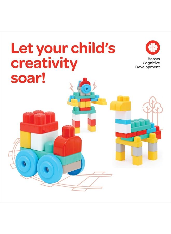 Moon Little Wagon Blocks Toys Kids For Ages 18 Months And Above School Bus 30 Pcs - Image 5