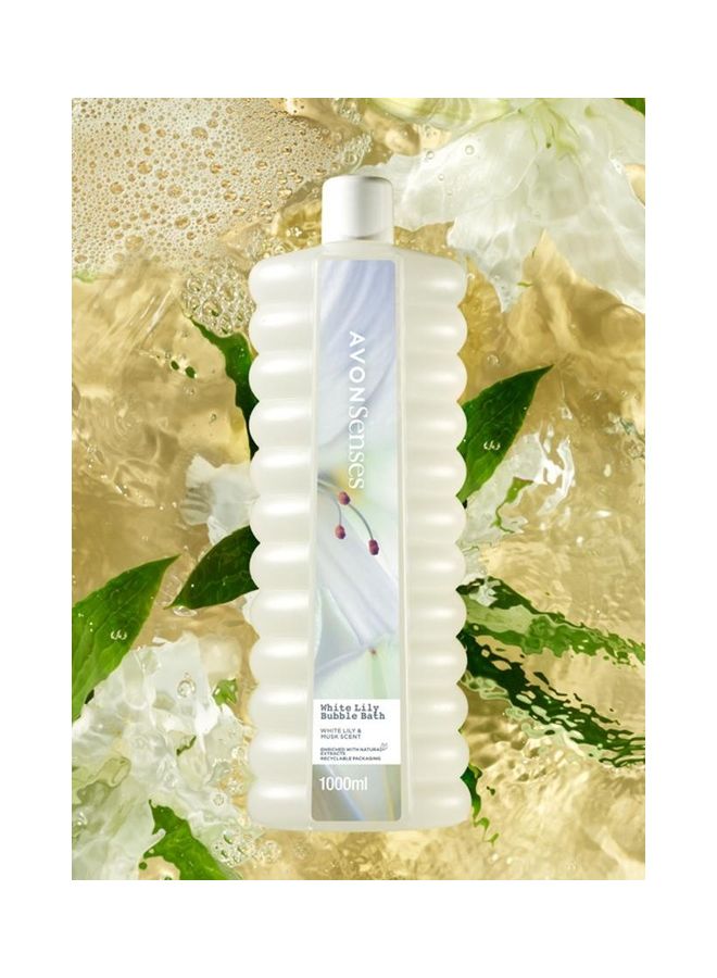 AVON Senses White Lily Bubble Bath 1000ml  - Image 2
