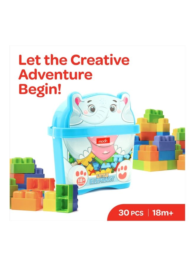 Moon Creative Block Toys For Kids Ages 18m And Above Elephant 30 Pcs - Image 2