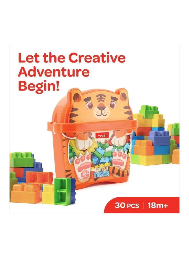 Moon Creative Block Toys For Kids Ages 18 Months And Above Tiger 30 Pcs - Image 2