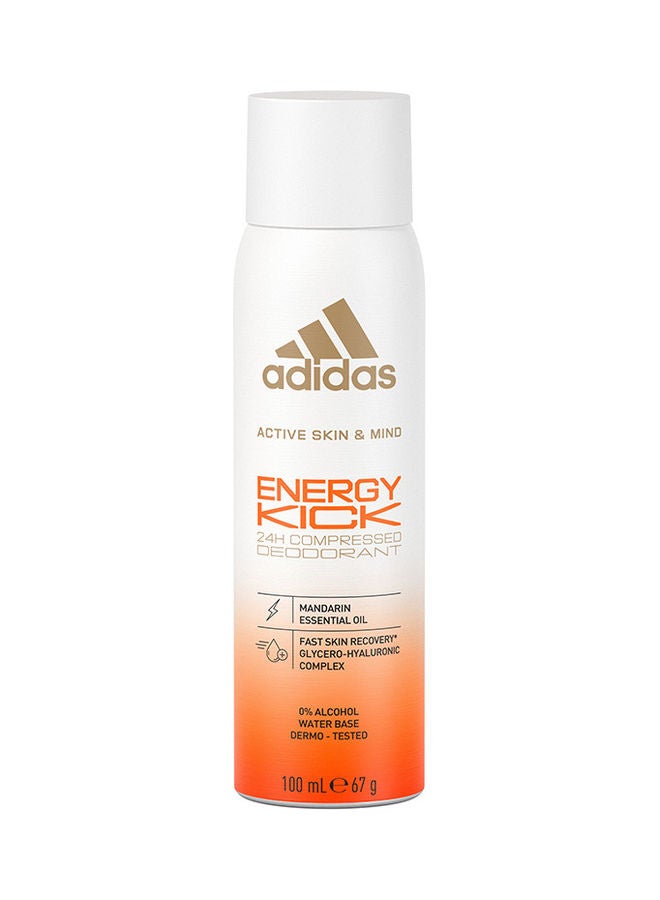 Adidas Active Skin And Mind Energy Kick Compressed Deodorant Spray 100ml  - Image 1