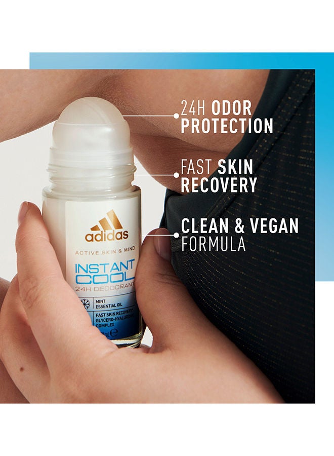 Adidas - Active Skin And Mind Instant Cool Roll On Deodorant 50ml - Image 1