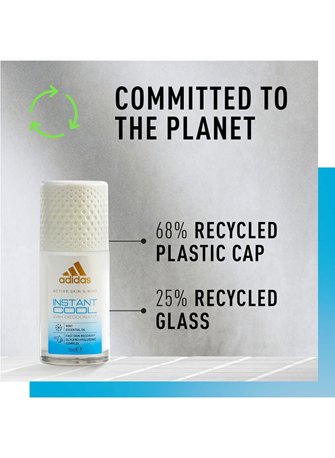 Adidas - Active Skin And Mind Instant Cool Roll On Deodorant 50ml - Image 1