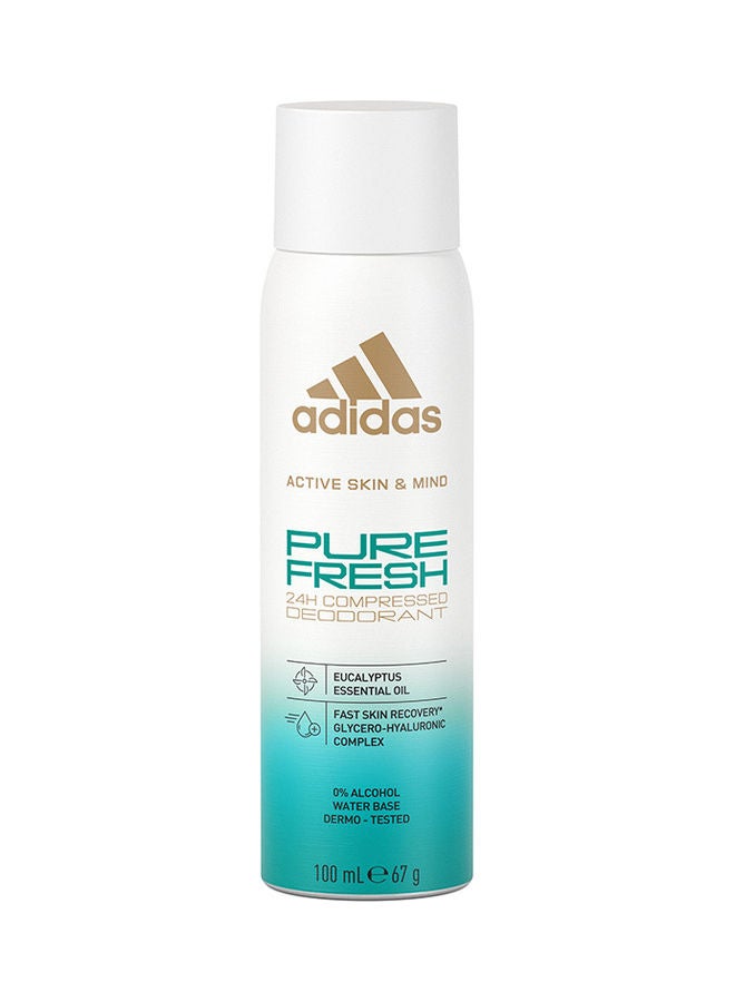 Adidas Active Skin And Mind Pure Fresh Compressed Deodorant Spray 100ml  - Image 1
