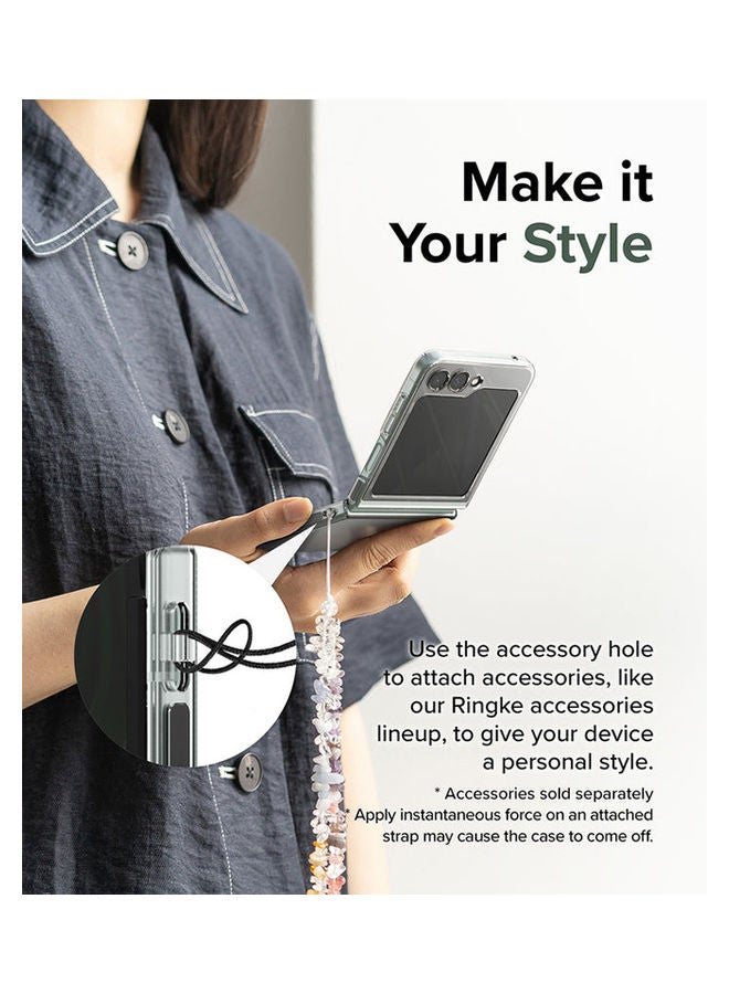 Ringke Slim Cover Compatible with Samsung Galaxy Z Flip 5 Case Premium Thin Transparent Hard PC with Non-Slip Grip Protective Phone Cover - Clear - Image 4