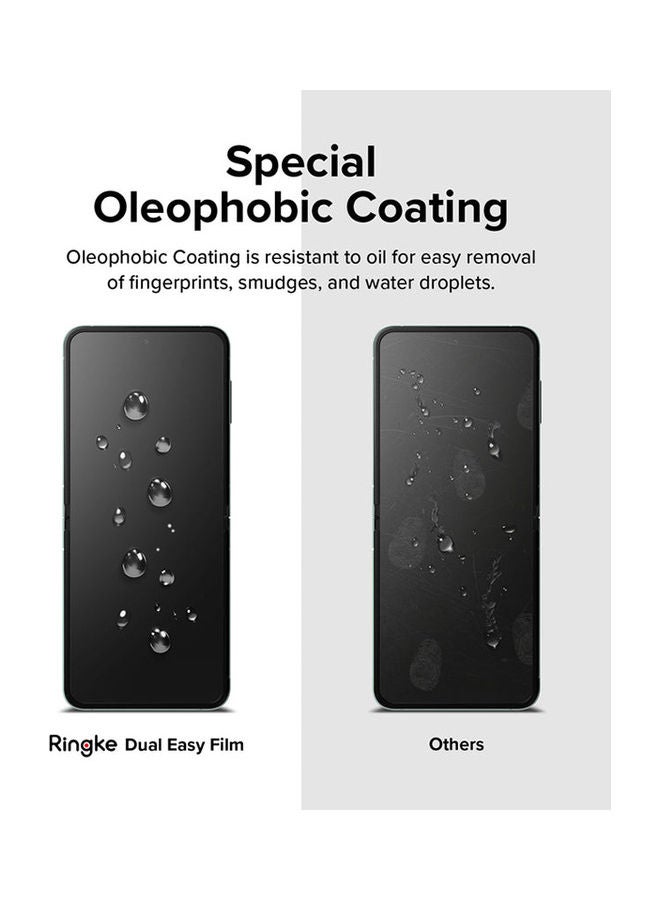 Ringke Pack of 2 | Dual Easy Film Compatible with Samsung Galaxy Z Flip 5 Screen Protector Premium Full Cover Film Easy Application Case Friendly Clear  - Image 4