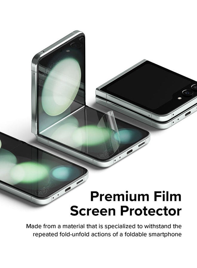 Ringke Pack of 2 | Dual Easy Film Compatible with Samsung Galaxy Z Flip 5 Screen Protector Premium Full Cover Film Easy Application Case Friendly Clear  - Image 5