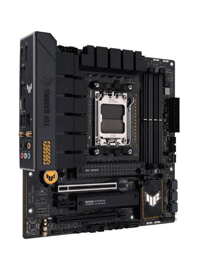 ASUS - TUF Gaming B650M-Plus Wifi DDR5 Micro ATX Motherboard, AMD Socket AM5, B650 Chipset, 2.5Gb Ethernet, Bluetooth, WiFi 6E 5GHz, Max 128GB 4xDIMM Memory, PCIe 4.0x16, 2xM.2 Slot Black - Image 1