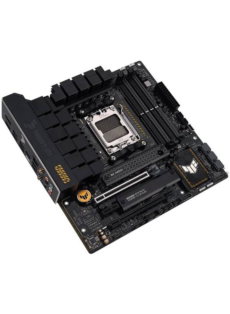 ASUS - TUF Gaming B650M-Plus Wifi DDR5 Micro ATX Motherboard, AMD Socket AM5, B650 Chipset, 2.5Gb Ethernet, Bluetooth, WiFi 6E 5GHz, Max 128GB 4xDIMM Memory, PCIe 4.0x16, 2xM.2 Slot Black - Image 1