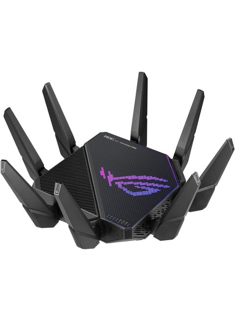ROG Rapture GT-AX11000 Pro Tri-Band WiFi 6 Gaming Router, 2.5G Port, 10G Port, Quad-core 2.0 GHz CPU, UNII4, 3-Level Game Acceleration, Internet Security, AiMesh Support | 901G0720-MU2A00 Black