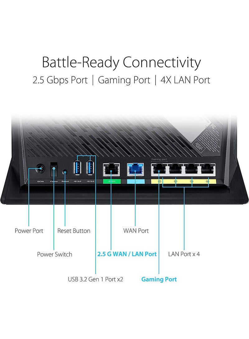 ASUS - AX5700 WiFi 6 Gaming Router (RT-AX86U) - Dual Band Gigabit Wireless Internet Router, NVIDIA GeForce NOW, 2.5G Port, Gaming & Streaming, AiMesh Compatible Black - Image 1