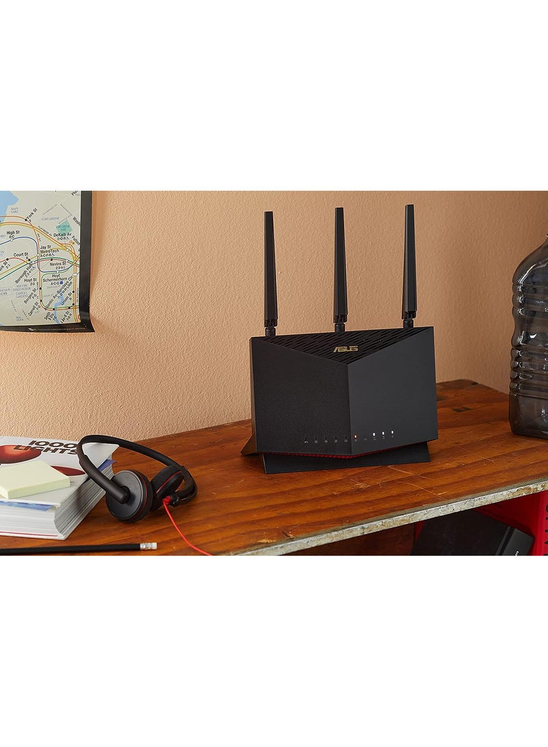 ASUS - AX5700 WiFi 6 Gaming Router (RT-AX86U) - Dual Band Gigabit Wireless Internet Router, NVIDIA GeForce NOW, 2.5G Port, Gaming & Streaming, AiMesh Compatible Black - Image 1