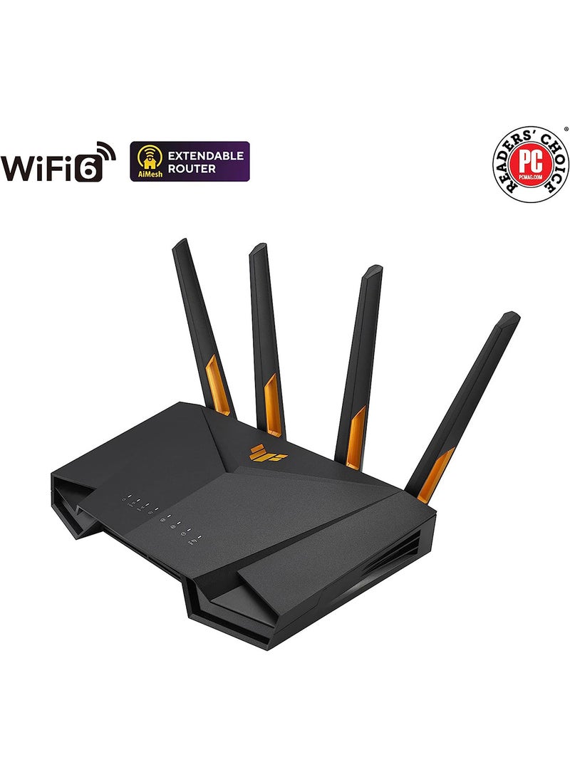 ASUS TUF Gaming AX4200 Dual Band WiFi 6 Extendable Gaming Router, 2.5G Port, Gaming Port, Mobile Game Mode, Port Forwarding, Subscription-free Network Security, Instant Guard, VPN, AiMesh Compatible Black  - Image 2