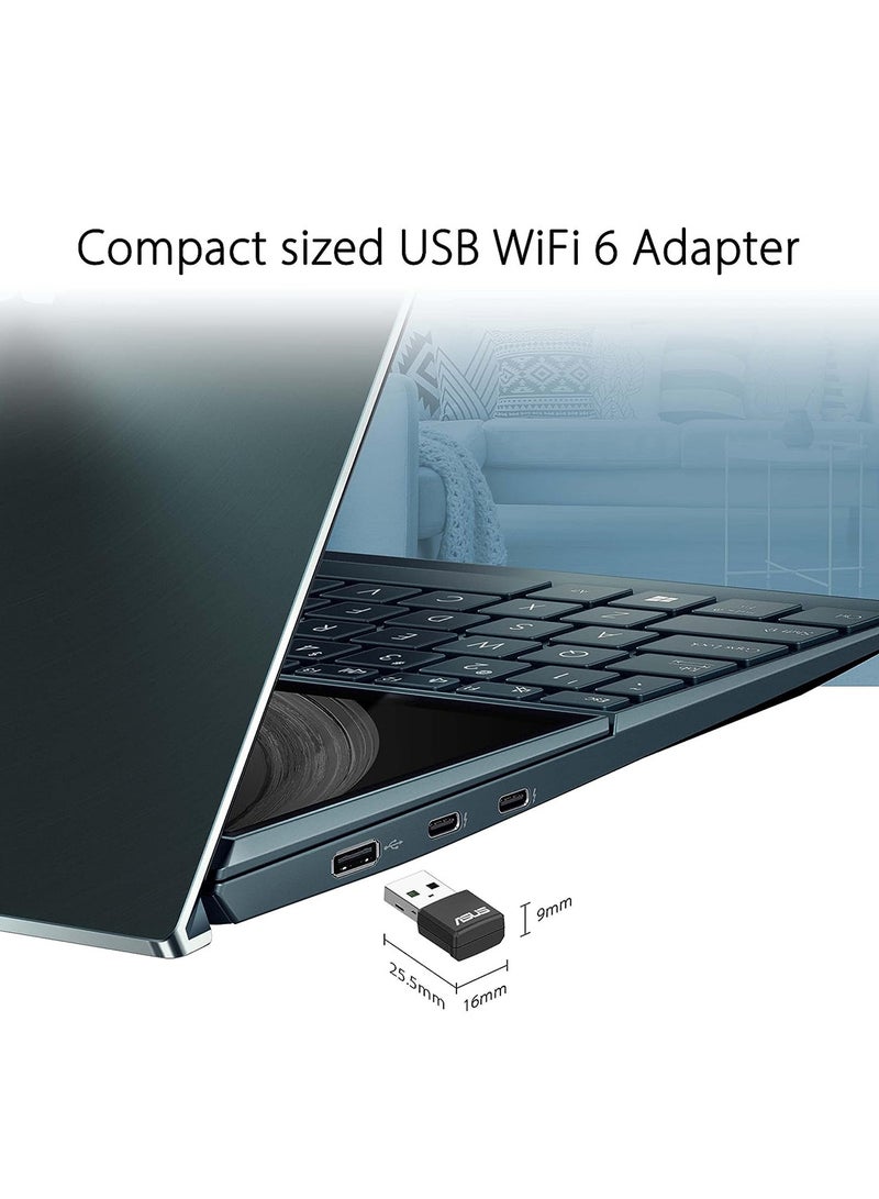 ASUS AX1800 Dual Band WiFi 6 USB Adapter, WiFi 6, 802.11ax, WPA3 Network Security, 5GHz Frequency Band, Compact Size (USB-AX55 Nano) Black  - Image 5