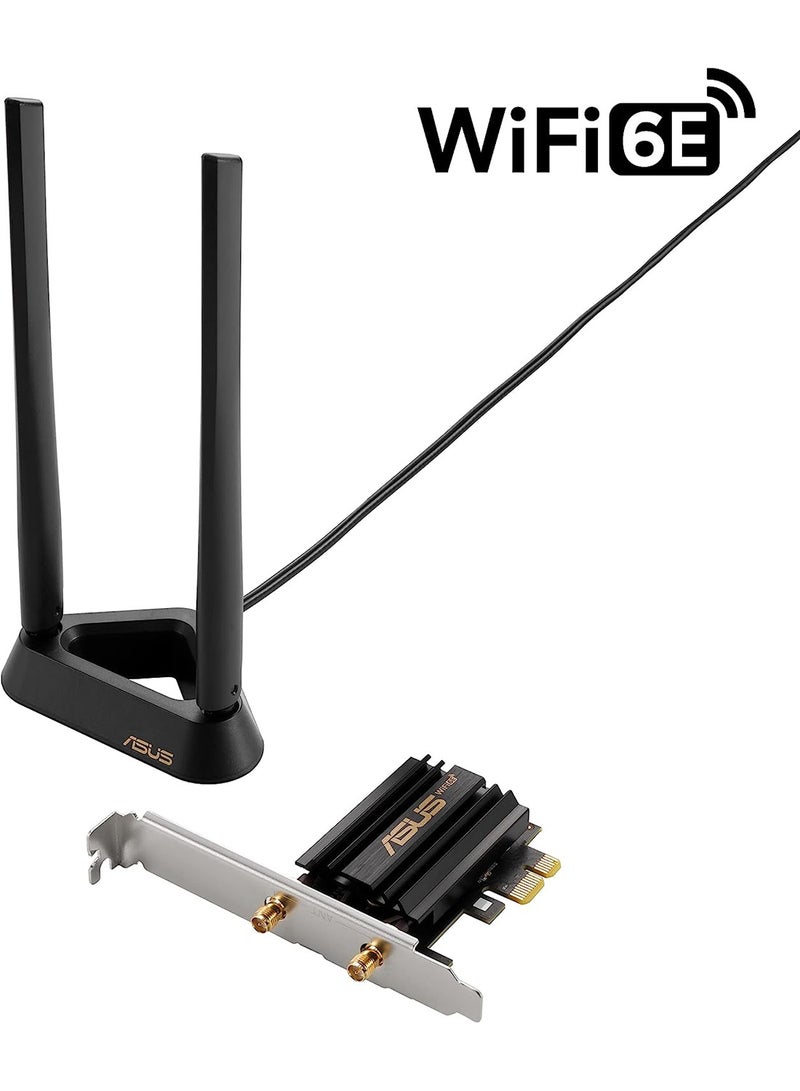 ASUS PCE-AXE59BT WiFi6 6E AX5400 PCI-E Adapter with 2 External Antennas and magnetized Base. Supporting 6GHz Band, 160MHz, Bluetooth 5.2, WPA3 Network Security, OFDMA and MU-MIMO Black  - Image 5