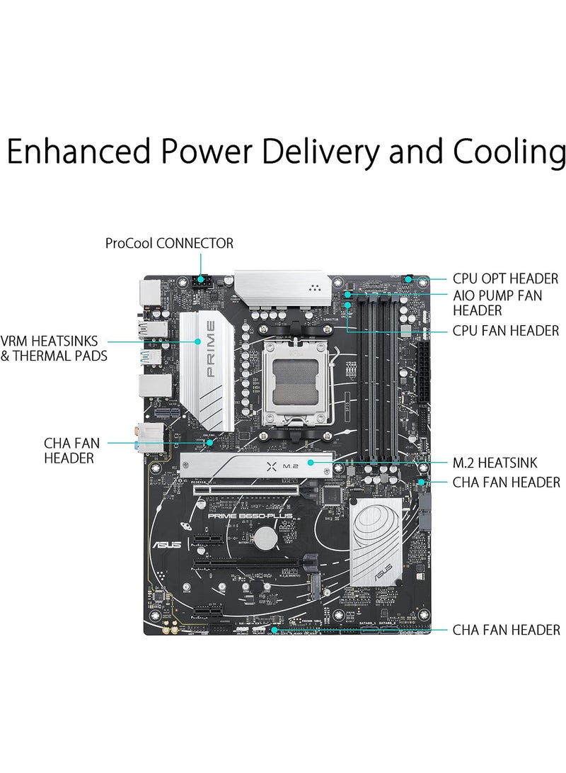 أسوس PRIME B650-PLUS//AM5,B650,USB 3.2 GEN 2,AURA,MB Grey  - Image 2
