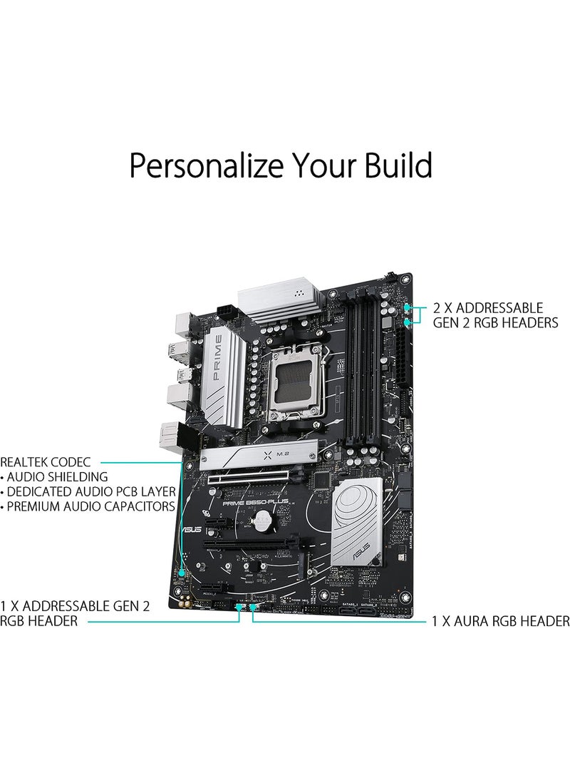 أسوس PRIME B650-PLUS//AM5,B650,USB 3.2 GEN 2,AURA,MB Grey  - Image 4