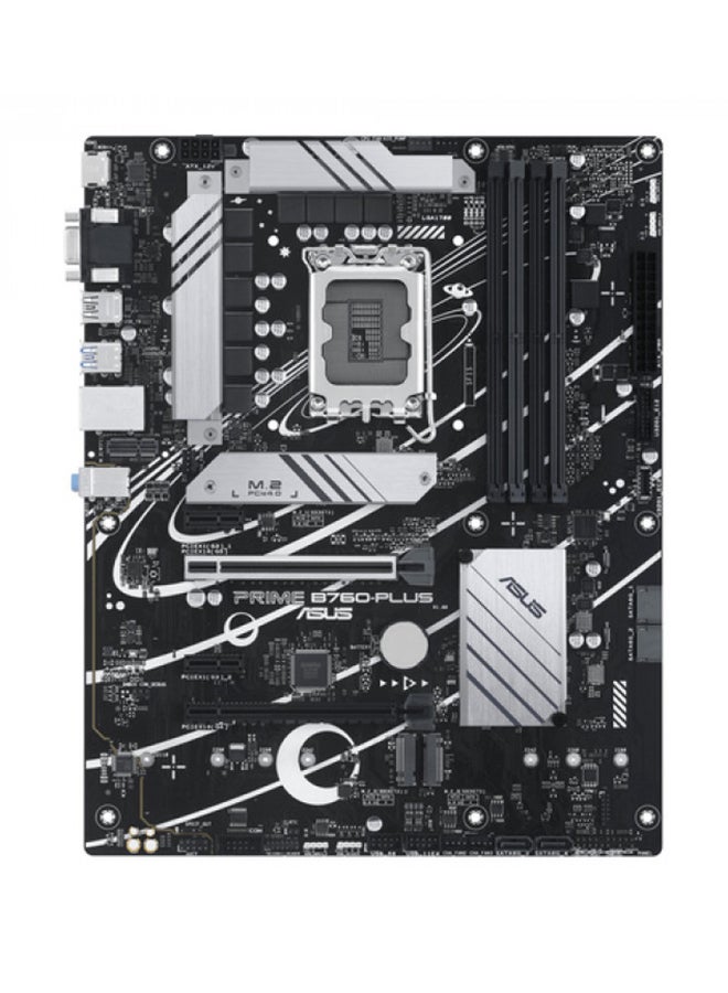 ASUS - Prime B760-PLUS ATX Motherboard, Intel LGA 1700 Socket, Intel B760 Chipset, PCIe 5.0, Triple PCIe 4.0 M.2 Slots, DDR5 7200+ Support (Max 192GB), Realtek 2.5Gb Ethernet, USB 3.2 Gen 2x2 Type-C, Thunderbolt USB4 Header, DisplayPort, HDMI™, VGA, Aura Sync RGB Lighting, Intel Turbo Boost Technology, Q-Design, AI Suite 3 | 90MB1EF0-M0EAY0 Black - Image 1