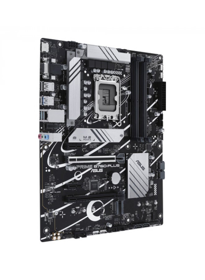 ASUS - Prime B760-PLUS ATX Motherboard, Intel LGA 1700 Socket, Intel B760 Chipset, PCIe 5.0, Triple PCIe 4.0 M.2 Slots, DDR5 7200+ Support (Max 192GB), Realtek 2.5Gb Ethernet, USB 3.2 Gen 2x2 Type-C, Thunderbolt USB4 Header, DisplayPort, HDMI™, VGA, Aura Sync RGB Lighting, Intel Turbo Boost Technology, Q-Design, AI Suite 3 | 90MB1EF0-M0EAY0 Black - Image 1